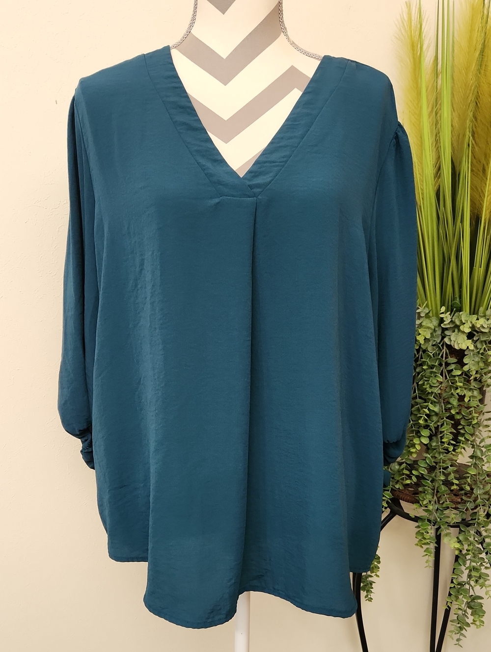 Maurices Teal V-Neck Pull Over Tunic Top